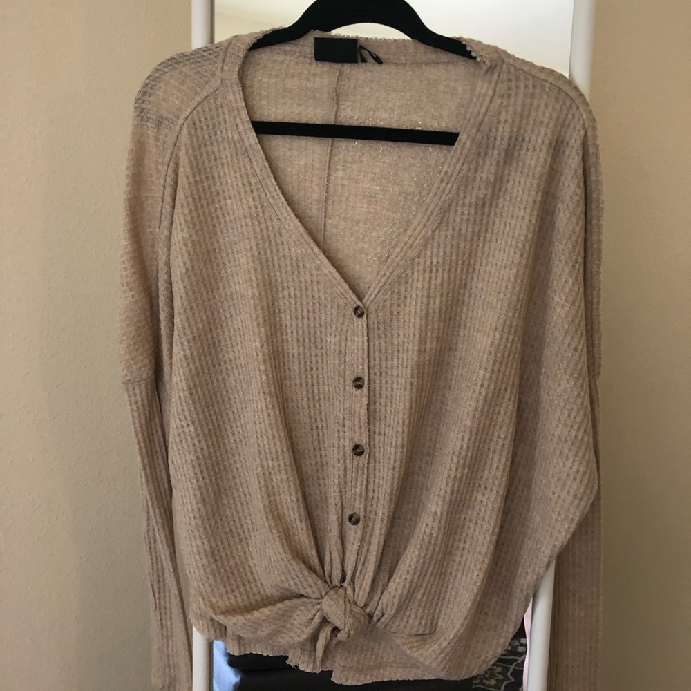 Urban Outfitters Out From Under Jojo Oversized Thermal Button Top